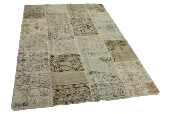 patchwork vloerkleed beige 240cm x 170cm