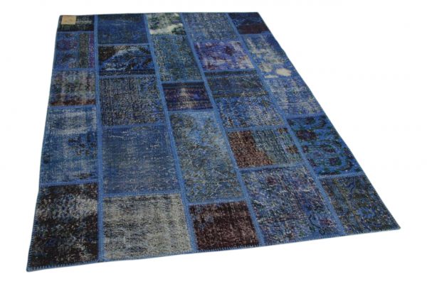 patchwork vloerkleed blauw 230cm x 164cm