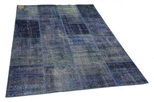 patchwork vloerkleed blauw 240cm x 170cm