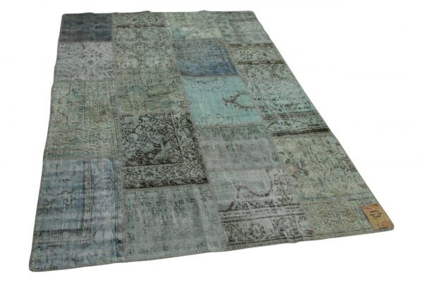 patchwork vloerkleed blauw 240cm x 170cm