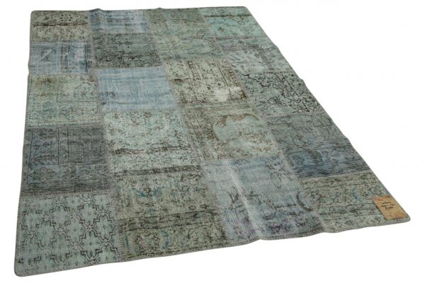 patchwork vloerkleed blauw 240cm x 170cm