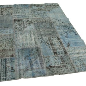 patchwork vloerkleed blauw 240cm x 170cm