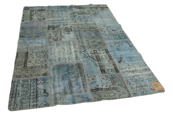 patchwork vloerkleed blauw 240cm x 170cm