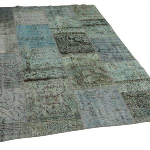 patchwork vloerkleed blauw 241cm x 170cm