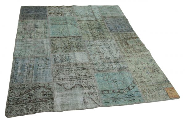 patchwork vloerkleed blauw 241cm x 170cm