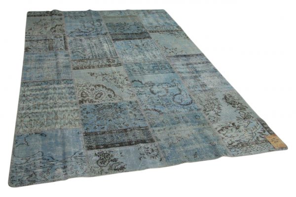 patchwork vloerkleed blauw 300cm x 200cm