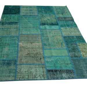 blauw patchwork vloerkleed 240cm x 170cm