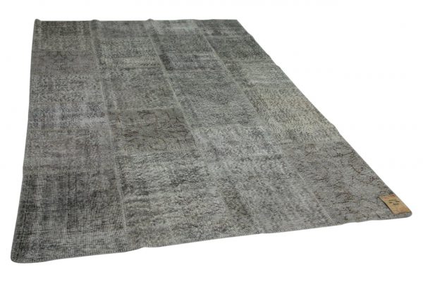 patchwork vloerkleed grijs 301cm x 200cm