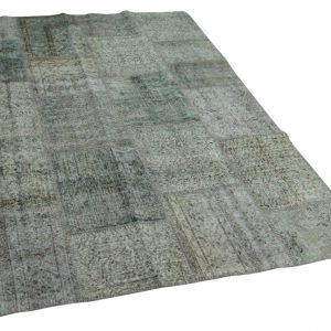 patchwork vloerkleed grijsblauw 241cm x 170cm