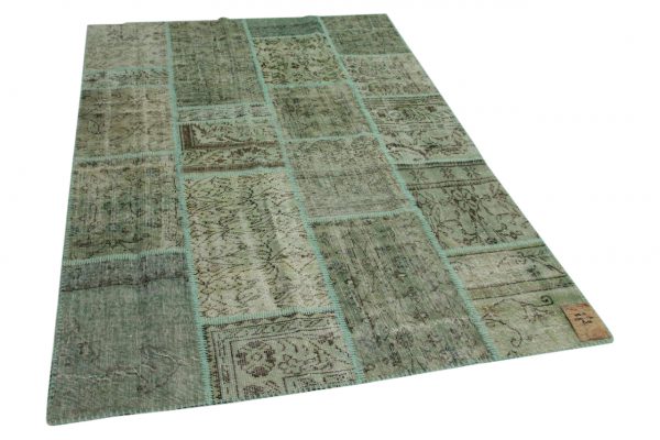 patchwork vloerkleed groen 239cm x 170cm