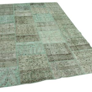 patchwork vloerkleed groen 302cm x 200cm