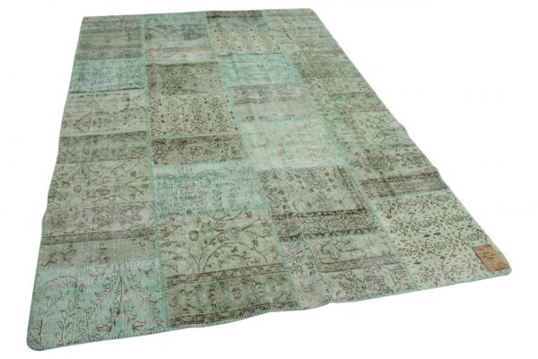 patchwork vloerkleed groen 302cm x 200cm