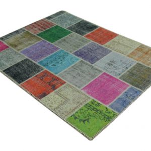 Patchwork diverse kleuren look badmat 90cm x 70cm