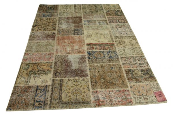 patchwork vloerkleed aardetinten 240cm x 170cm