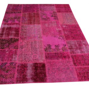 roze patchwork vloerkleed 239cm x 170cm