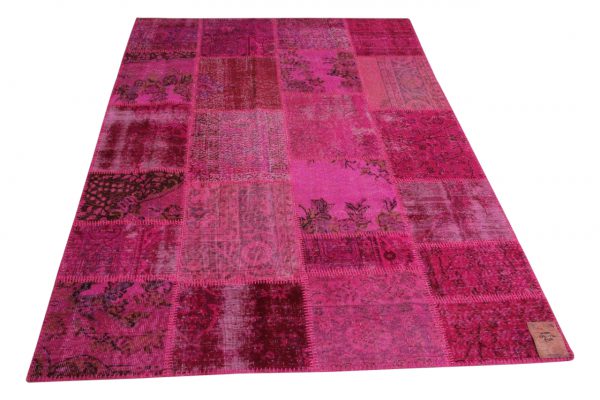 roze patchwork vloerkleed 239cm x 170cm