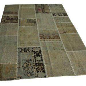 patchwork vloerkleed beige 242cm x 170cm