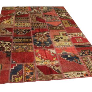 patchwork vloerkleed, rood 300cm x 200cm