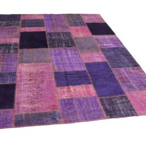 paars patchwork vloerkleed 310cm x 215cm