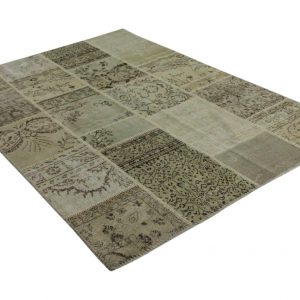 zandkleurig patchwork vloerkleed 240cm x 170cm