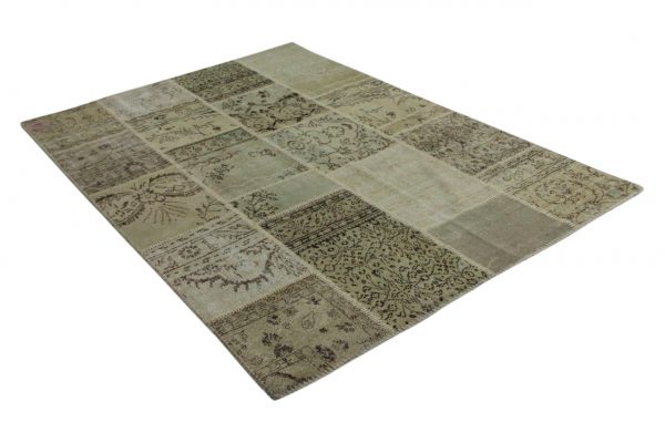 zandkleurig patchwork vloerkleed 240cm x 170cm