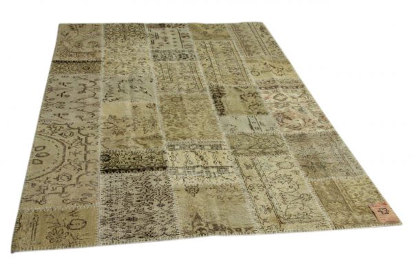 beige patchwork voerkleed 243cm x 173cm