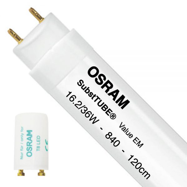 Osram SubstiTUBE Value EM 16.2 840 120cm | Koel Wit - incl. LED Starter - Vervangt 36W