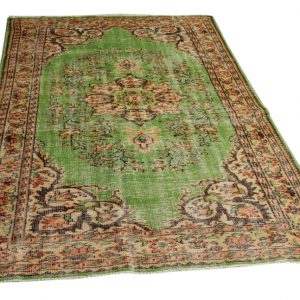 vintage vloerkleed groen 257cm x 166cm