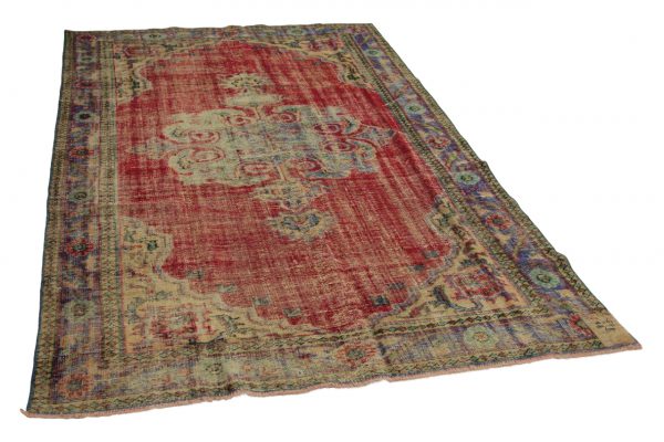 vintage vloerkleed rood 280cm x 173cm