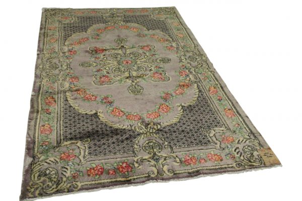 vintage vloerkleed paars grijs 280cm x 165cm