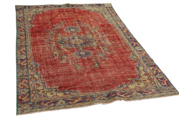 vintage vloerkleed rood 227cm x 150cm