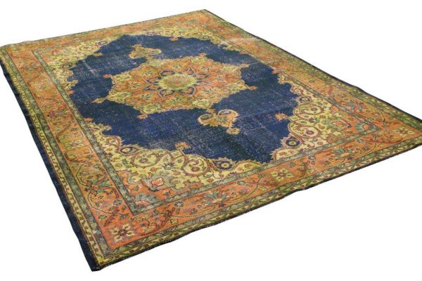 Vintage vloerkleed, blauw, 307cm x 217cm