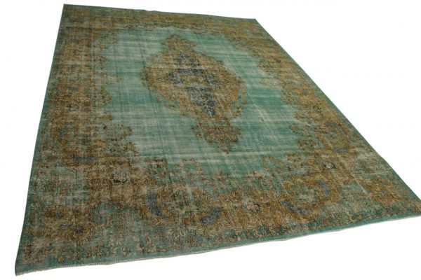 vintage vloerkleed blauw, groen 460cm x 336cm