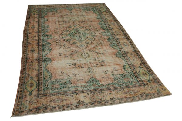 vintage vloerkleed oranje, groen 288cm x 186cm