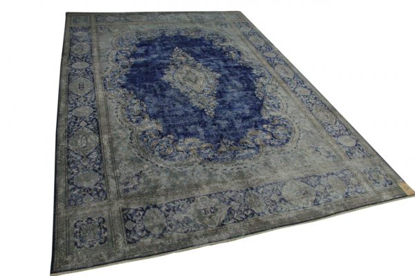 vintage vloerkleed blauw 440cm x 298cm