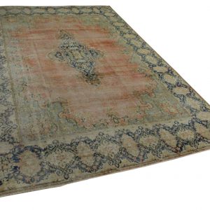 vintage vloerkleed met blauw 449cm x 297cm