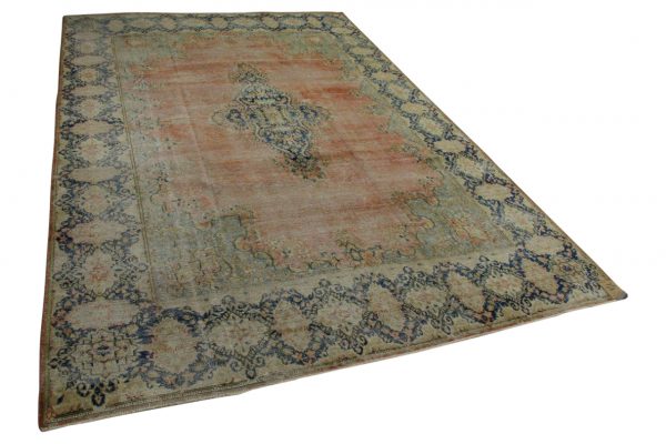 vintage vloerkleed met blauw 449cm x 297cm