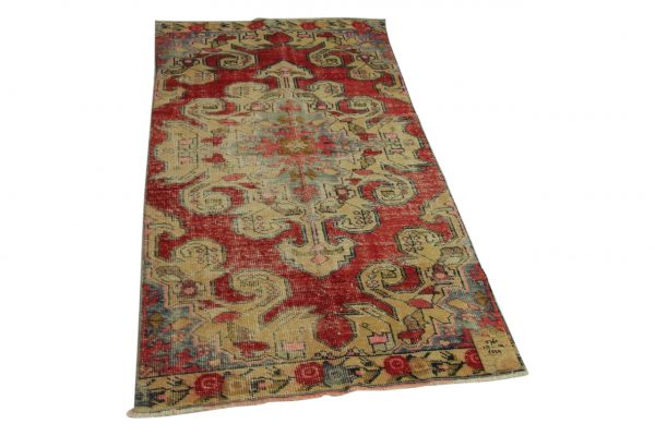 vintage vloerkleed rood 212cm x 104cm