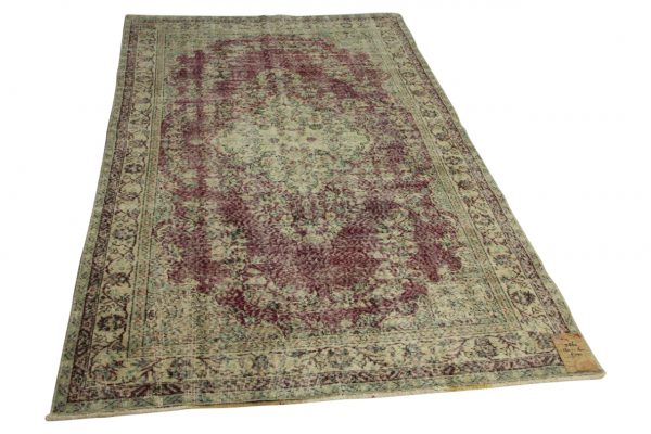 vintage vloerkleed bordeaux rood 262cm x 161cm