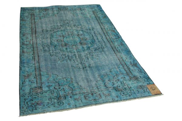 vintage vloerkleed blauw 240cm x 143cm