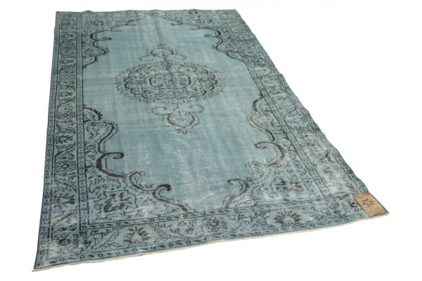 vintage vloerkleed blauw 263cm x 167cm