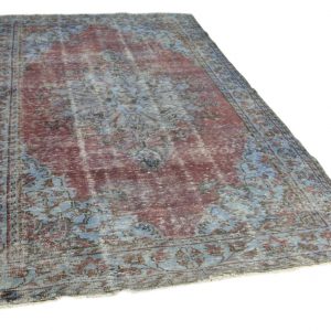 vintage vloerkleed blauw, rood 312cm x 194cm