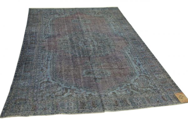 vintage vloerkleed blauw 275cm x 187cm