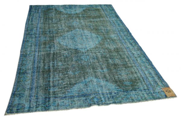 vintage vloerkleed blauw 289cm x 180cm