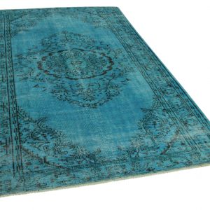 vintage vloerkleed blauw 301cm x 185cm