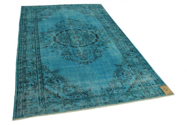 vintage vloerkleed blauw 301cm x 185cm