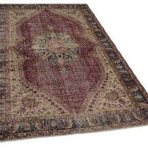 vintage vloerkleed bordeauxrood 270cm x 165cm