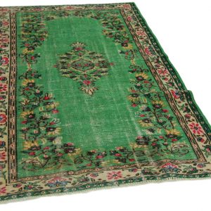 vintage vloerkleed groen 260cm x 147cm