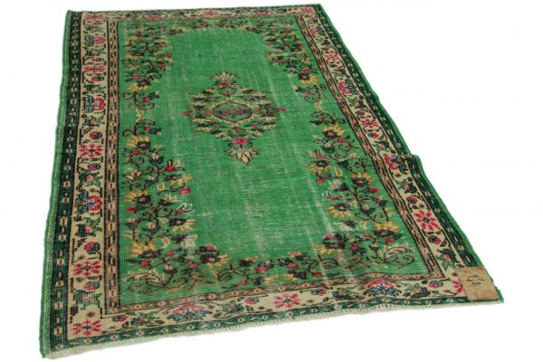 vintage vloerkleed groen 260cm x 147cm