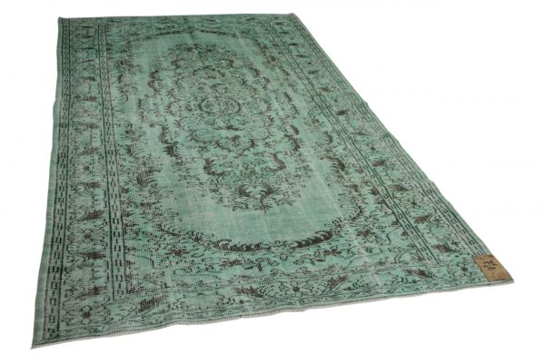 vintage vloerkleed groen 307cm x 187cm